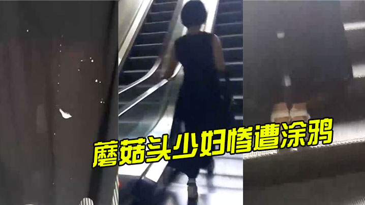 蘑菇头少妇惨遭涂鸦.
