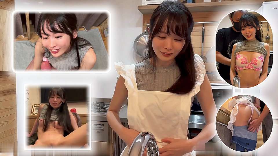 全裸家政厨房管家，紧身牛仔裤站立式后入