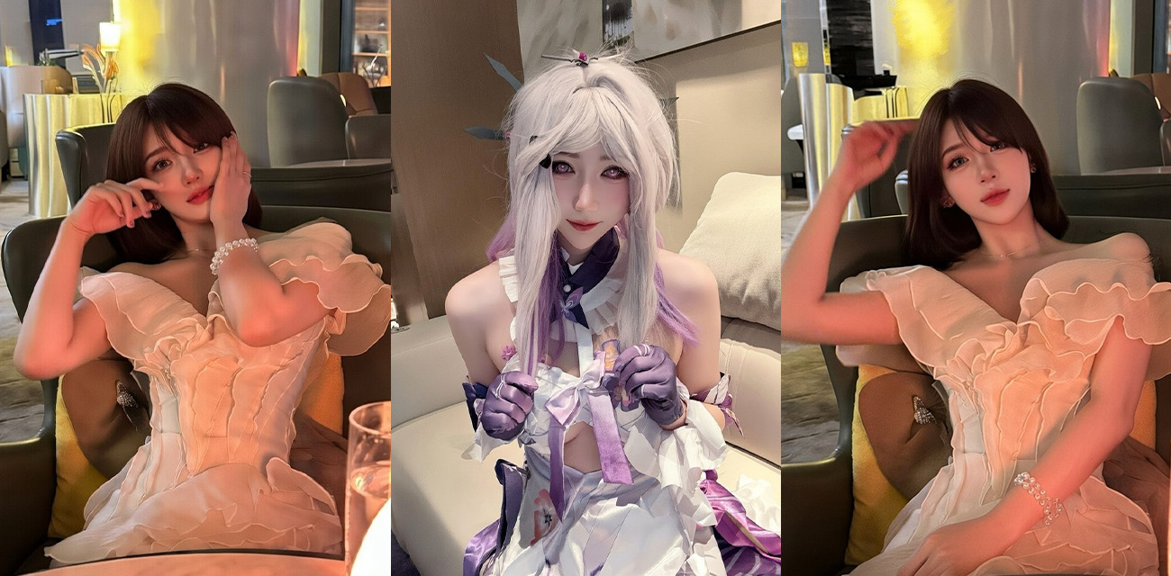 冷艳福利姬【The Maniacccccc】定制新作流出，化身星穹铁道遐蝶主动跪舔肉棒，粉嫩骚穴遭大屌怒插