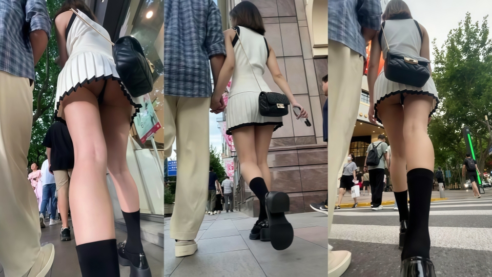 【自来眼】大神尾随偷拍❤️完美腰臀比例的短发美女网球超短裙丁内