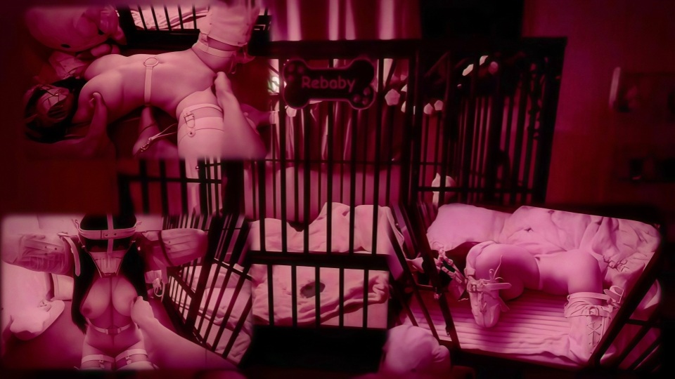 顶流福利姬蜜桃乳小狗，极致嫩乳蜂腰「热」浑身是宝的硅胶娃娃，情欲牢笼，有自己的专属笼子，被主人牵出来玩