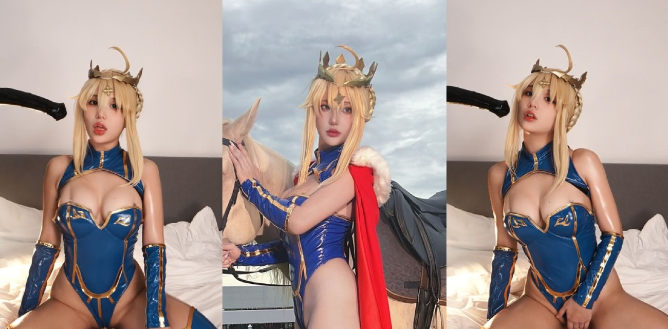 极品福利姬【Puypuychan】完美COS阿尔托莉雅，圣洁外表下爆乳诱惑，超美肥臀满足无数粉丝幻想