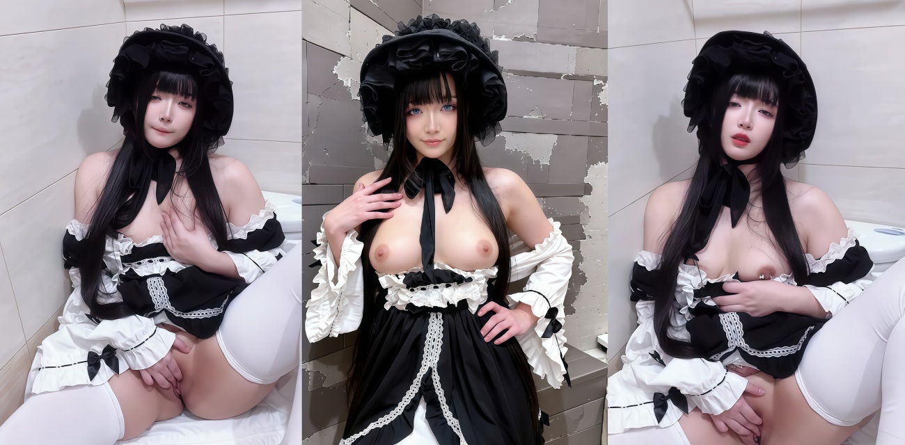 台湾网红 落落Raku 化身洛丽塔黑白女仆 大胆玩奶抠穴自慰 淫靡表情十分诱人