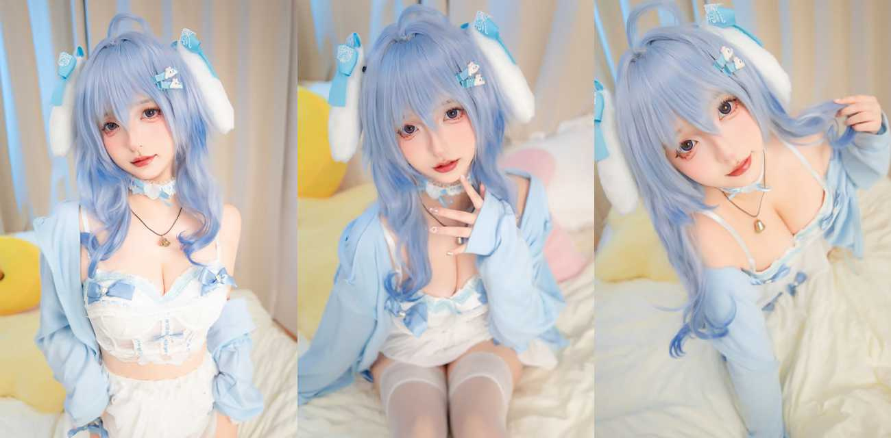 二次元福利姬【神楽坂真冬】最新写真流出，COS原神甘雨雪白酮体美乳提拔，动作挑逗让人血脉喷张