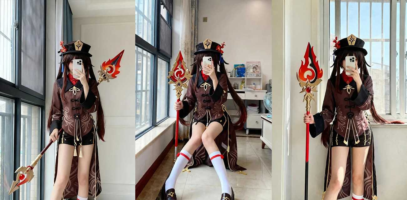 可爱福利姬【星十三】COS原神胡桃侍奉肉棒，小嘴紧含猛舔深喉，像饿了好久的淫娃在吸取主人精华
